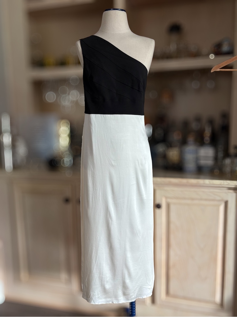 Vintage Y2K Maria Bianca Nero Color-Block One-Shoulder Dress
